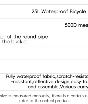 Waterdichte Fietstas 25L – Bagagedrager Zijtas met Grote Capaciteit en Reflectie