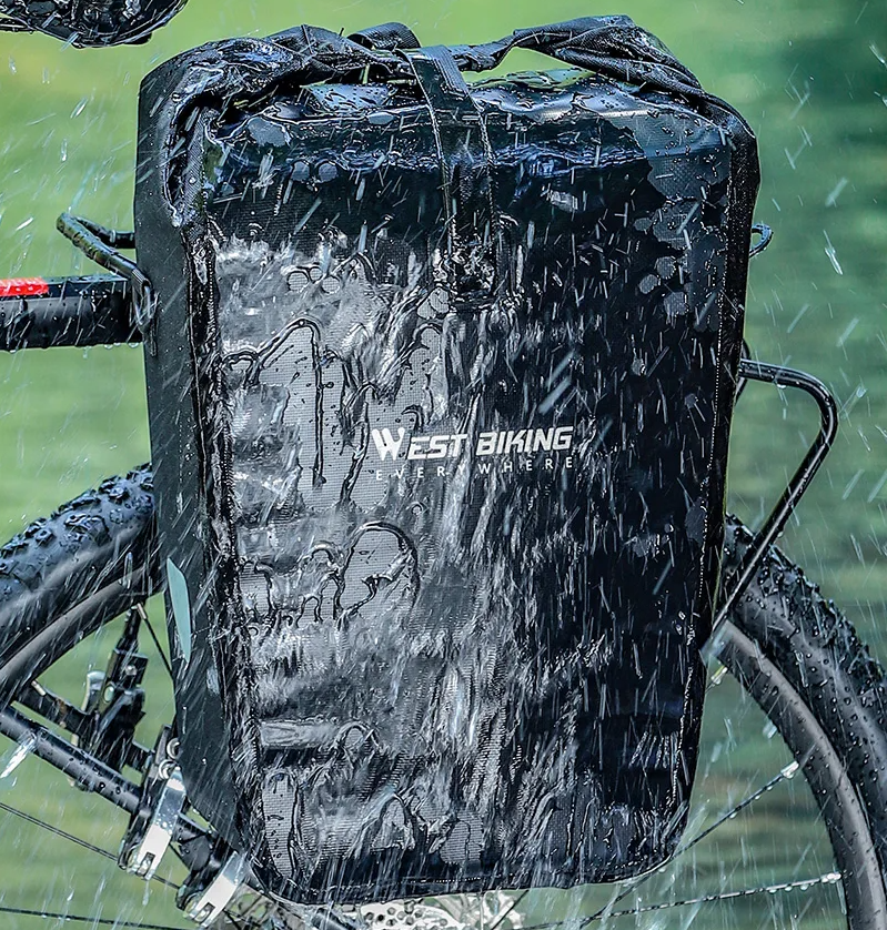 Waterdichte Fietstas 25L – Bagagedrager Zijtas met Grote Capaciteit en Reflectie