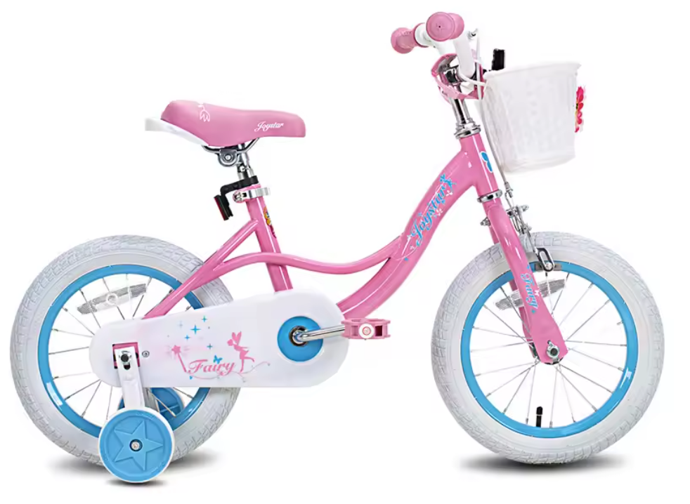 Kinderfiets met Zijwieltjes – Meisjes Fiets met Mandje en Handrem
