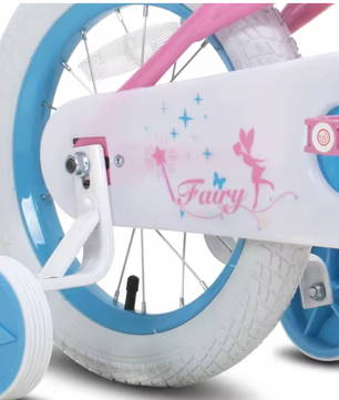 Kinderfiets met Zijwieltjes – Meisjes Fiets met Mandje en Handrem
