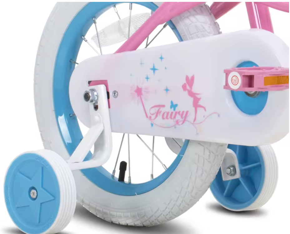 Kinderfiets met Zijwieltjes – Meisjes Fiets met Mandje en Handrem