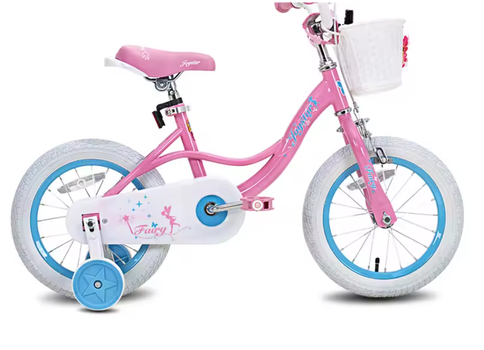 Kinderfiets met Zijwieltjes – Meisjes Fiets met Mandje en Handrem
