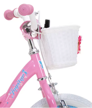 Kinderfiets met Zijwieltjes – Meisjes Fiets met Mandje en Handrem