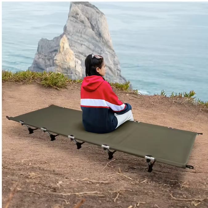 Ultralicht Opvouwbaar Campingbed – Compact Draagbaar Slaapbed voor Kamperen en Reizen (150 kg Belastbaar)