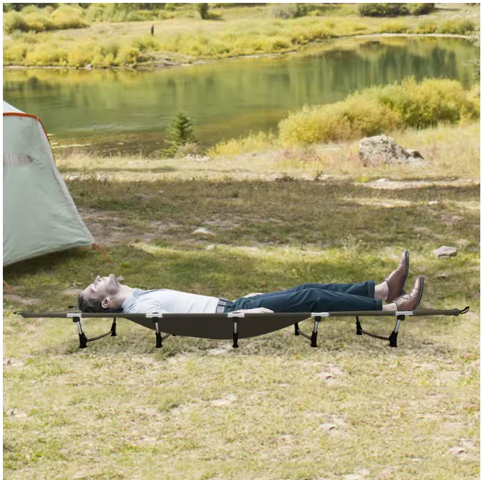 Ultralicht Opvouwbaar Campingbed – Compact Draagbaar Slaapbed voor Kamperen en Reizen (150 kg Belastbaar)