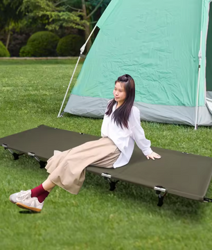Ultralicht Opvouwbaar Campingbed – Compact Draagbaar Slaapbed voor Kamperen en Reizen (150 kg Belastbaar)