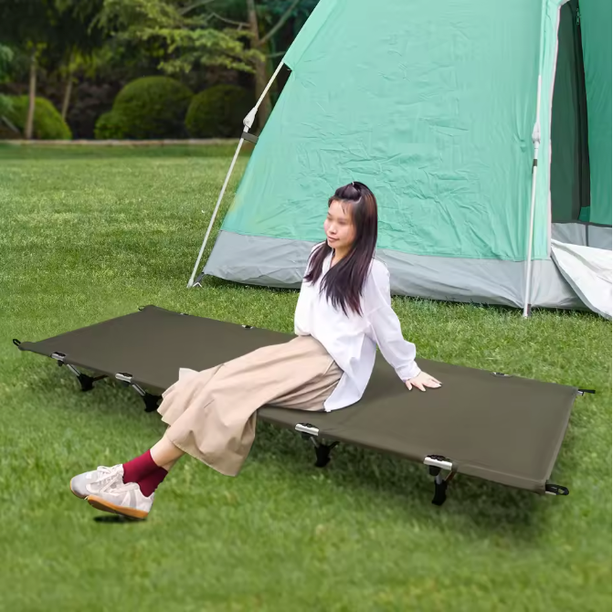 Ultralicht Opvouwbaar Campingbed – Compact Draagbaar Slaapbed voor Kamperen en Reizen (150 kg Belastbaar)