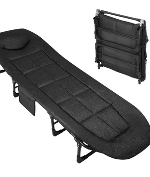 Draagbaar Opklapbaar Campingbed met Kussen – Stevig en Comfortabel Slaapbed tot 227 kg