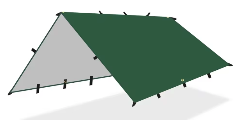 Waterdicht Bushcraft Tarp 19 Ophangpunten – Multifunctioneel Zonnescherm en Outdoor Luifel 3x3m / 3x4m / 3x5m / 4x4m