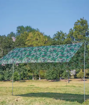 Waterdichte Outdoor Tarp 230x140 cm – Multifunctioneel Zonnescherm, Regenluifel en Picknickmat voor Camping en BBQ