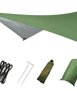 Waterdichte Outdoor Tarp 230x140 cm – Multifunctioneel Zonnescherm, Regenluifel en Picknickmat voor Camping en BBQ