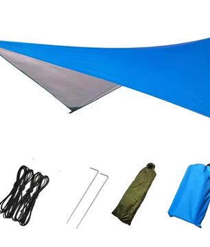 Waterdichte Outdoor Tarp 230x140 cm – Multifunctioneel Zonnescherm, Regenluifel en Picknickmat voor Camping en BBQ