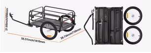 Fietskar Bagagekar – Opvouwbare Fiets Trailer met 72 kg Draagvermogen