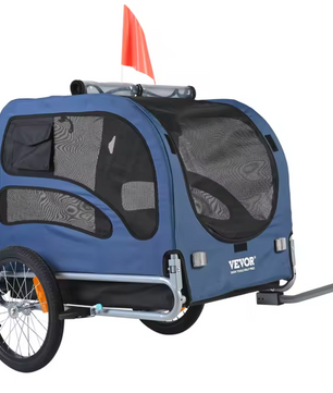 Opvouwbare Hondenfietskar – Fietsaanhanger voor Huisdieren tot 45 kg met Reflectoren en Vlag