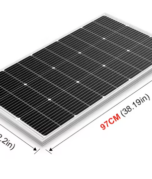 100W Vast Zonnepaneel 18V – Waterdicht Monokristallijn Paneel voor 12V Systemen, Camping en RV