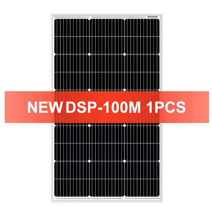 100W Vast Zonnepaneel 18V – Waterdicht Monokristallijn Paneel voor 12V Systemen, Camping en RV