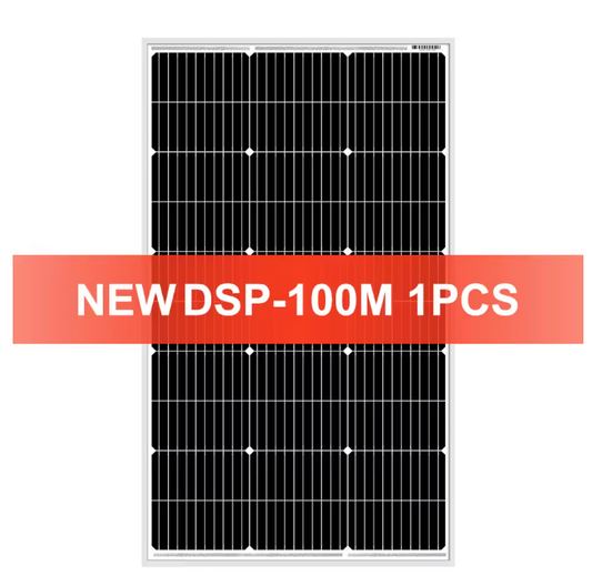 100W Vast Zonnepaneel 18V – Waterdicht Monokristallijn Paneel voor 12V Systemen, Camping en RV