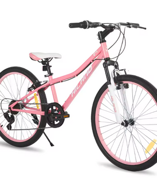 Kinder Mountainbike 24 Inch – Fiets met Vering en Stevig Frame voor Jongens en Meisjes