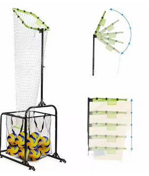 Volleybal Setter Trainer Net – Verstelbaar Trainingsnet met Doelring, Draagbaar en Stevig Frame