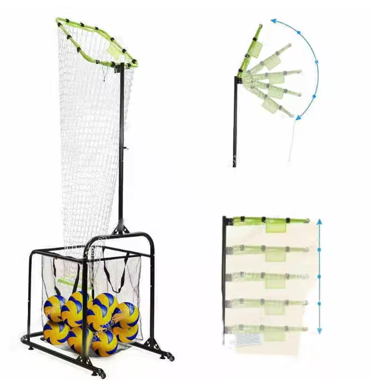 Volleybal Setter Trainer Net – Verstelbaar Trainingsnet met Doelring, Draagbaar en Stevig Frame