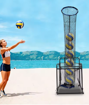 Verstelbare Volleybal Trainer – Trainingsnet met Wielen en Hoogteverstelling, Professionele Oefenapparatuur