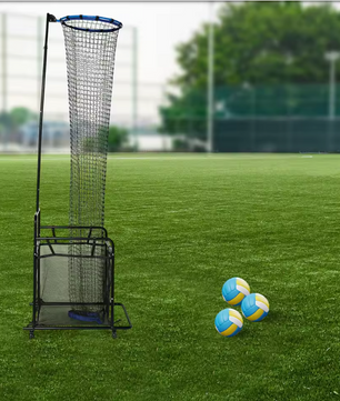 Verstelbare Volleybal Trainer – Trainingsnet met Wielen en Hoogteverstelling, Professionele Oefenapparatuur