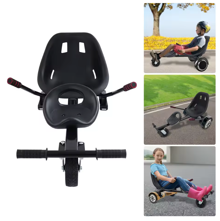 Hoverboard Zitkart Dubbel – Verstelbare Stoelbevestiging voor 6,5–10 Inch Scooters, Voor Kinderen en Volwassenen
