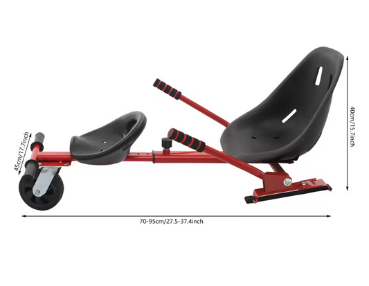 Hoverboard Zitkart Dubbel – Verstelbare Stoelbevestiging voor 6,5–10 Inch Scooters, Voor Kinderen en Volwassenen
