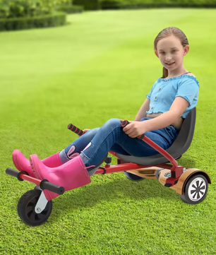 Hoverboard Zitkart Dubbel – Verstelbare Stoelbevestiging voor 6,5–10 Inch Scooters, Voor Kinderen en Volwassenen