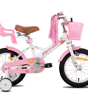 Kinderfiets voor Meisjes met Poppenzitje en Mand – Inclusief Zijwieltjes en Streamers