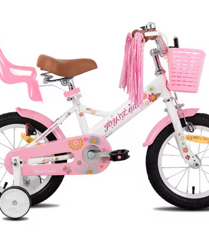 Kinderfiets voor Meisjes met Poppenzitje en Mand – Inclusief Zijwieltjes en Streamers
