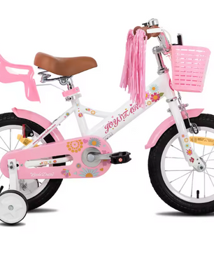 Kinderfiets voor Meisjes met Poppenzitje en Mand – Inclusief Zijwieltjes en Streamers
