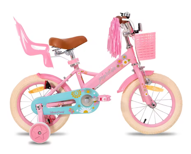 Kinderfiets voor Meisjes met Poppenzitje en Mand – Inclusief Zijwieltjes en Streamers