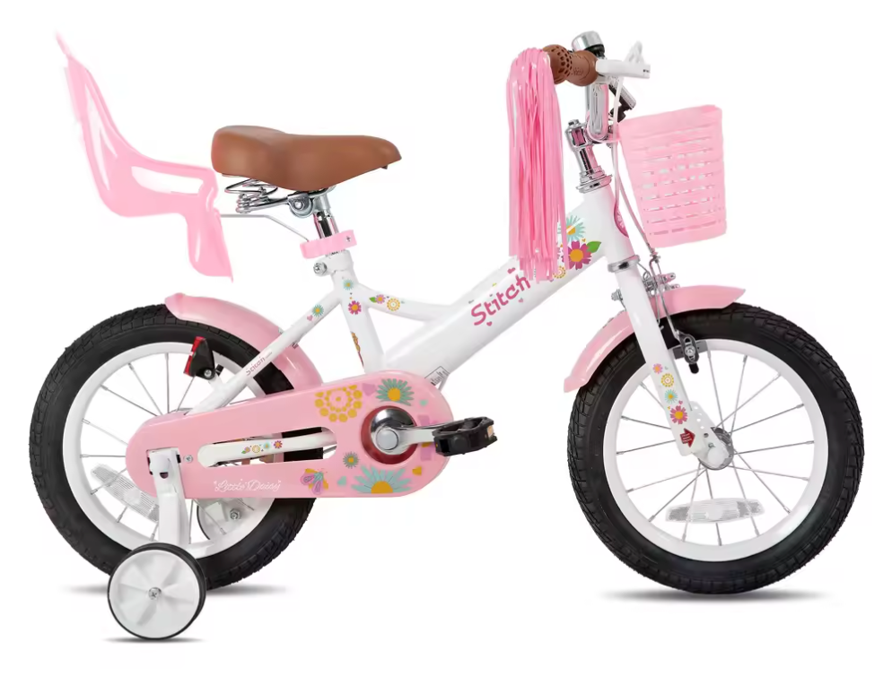 Kinderfiets voor Meisjes met Poppenzitje, Vlag en Nummerplaat – Inclusief Streamers en Zijwieltjes
