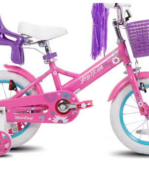 Kinderfiets voor Meisjes met Poppenzitje, Vlag en Nummerplaat – Inclusief Streamers en Zijwieltjes