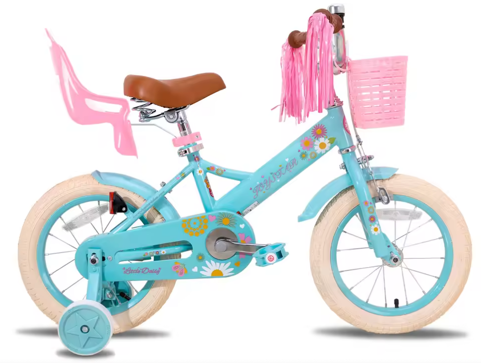 Kinderfiets voor Meisjes met Poppenzitje, Vlag en Nummerplaat – Inclusief Streamers en Zijwieltjes