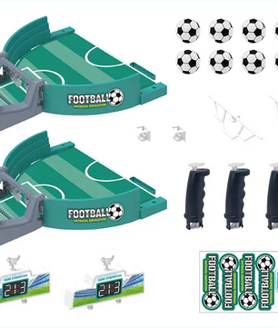 Mini Tafelvoetbal Spel 2-in-1 – Desktop Voetbal en Air Hockey voor 2-4 Personen