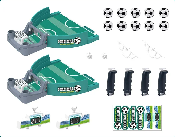 Mini Tafelvoetbal Spel 2-in-1 – Desktop Voetbal en Air Hockey voor 2-4 Personen