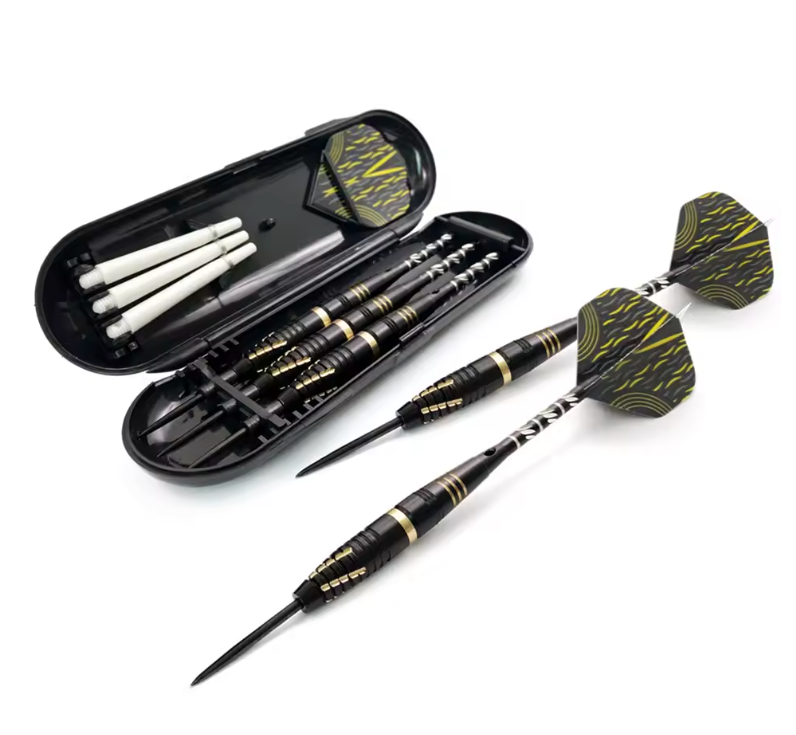 Stalen Dartpijlen Set van 3 – Lichtgewicht Darts met Vervangbare Shafts en Opbergdoos