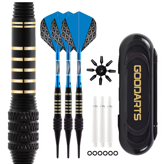 Soft Tip Dartpijlen 18g Set – Professionele Darts met Extra Shafts en Opbergdoos