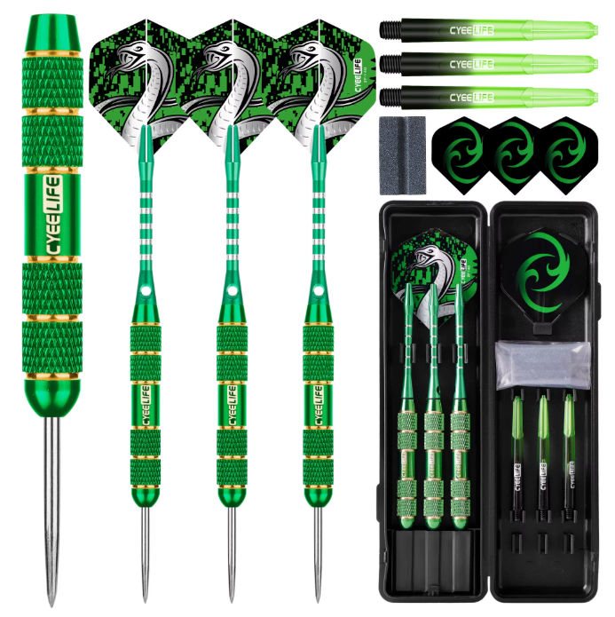 Stalen Dartpijlen 24g Set van 3 – Professionele Darts met Koperen Barrel en Flights