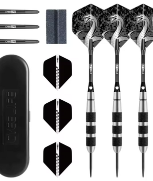 Stalen Dartpijlen 26g Set van 3 – Professionele Darts met Aluminium Shafts en Opbergdoos