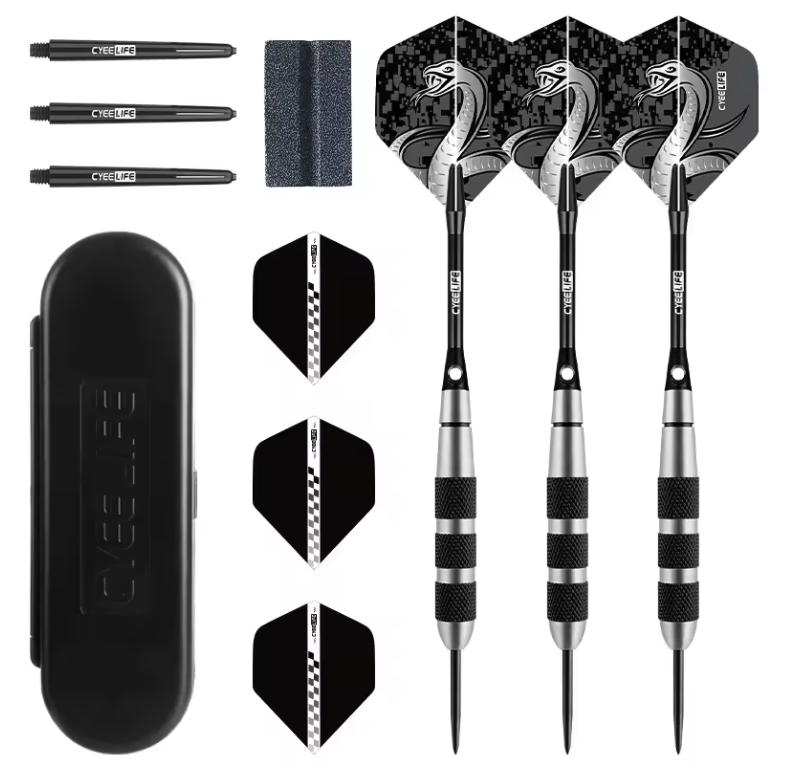 Stalen Dartpijlen 26g Set van 3 – Professionele Darts met Aluminium Shafts en Opbergdoos