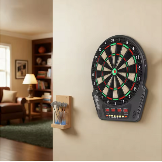 Elektrisch Dartbord met 6 Darts – LED Scorebord, 27 Spellen en Automatische Puntentelling