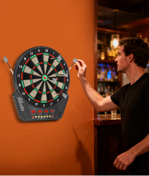 Elektrisch Dartbord met 6 Darts – LED Scorebord, 27 Spellen en Automatische Puntentelling
