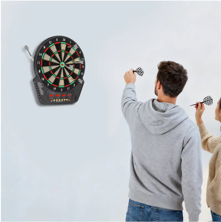 Elektrisch Dartbord met 6 Darts – LED Scorebord, 27 Spellen en Automatische Puntentelling