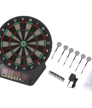 Elektrisch Dartbord met 6 Darts – LED Scorebord, 27 Spellen en Automatische Puntentelling