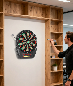 Elektrisch Dartbord met 6 Darts – LED Scorebord, 27 Spellen en Automatische Puntentelling