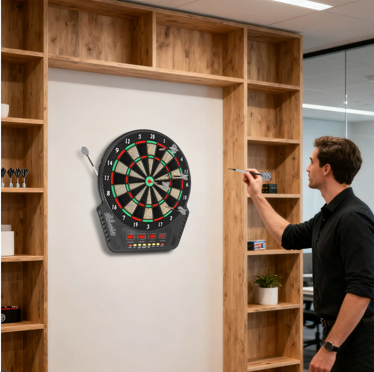 Elektrisch Dartbord met 6 Darts – LED Scorebord, 27 Spellen en Automatische Puntentelling