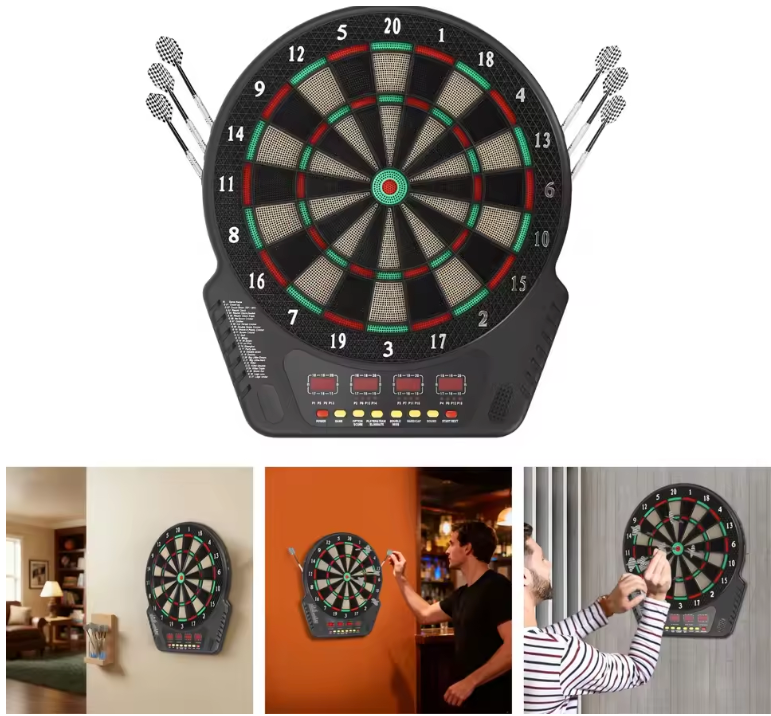 Elektrisch Dartbord met 6 Darts – LED Display, 27 Spellen en Automatische Scoretelling